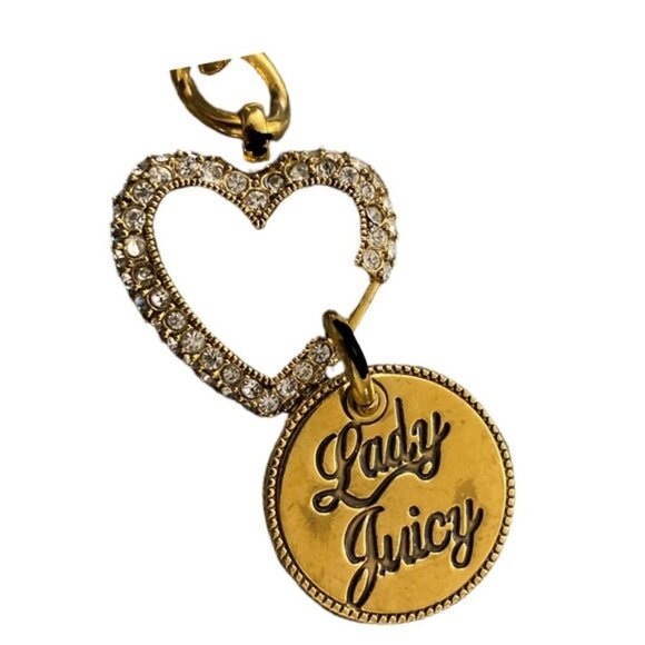 VTG Juicy Couture Womens Bracelet Lady Juicy Horseshoe Charm Gold Tone Chain 8" - Picture 5 of 9
